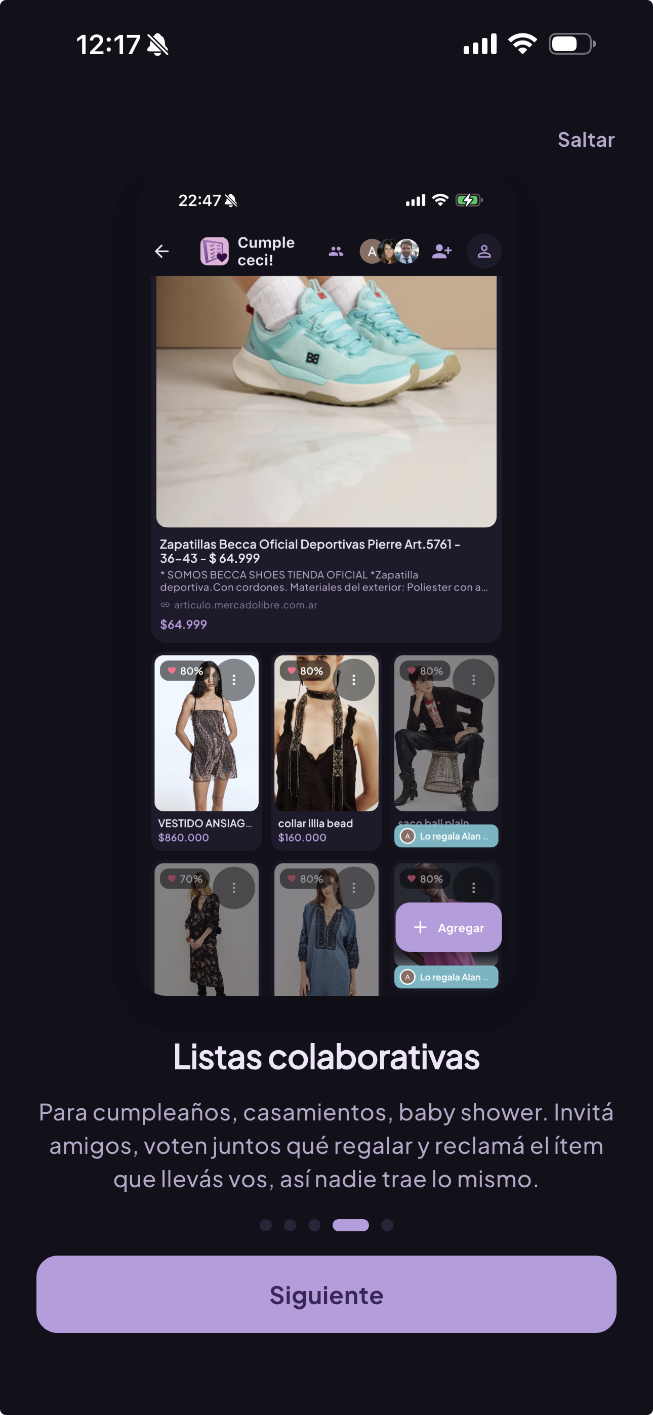 Lista colaborativa en GuishApp