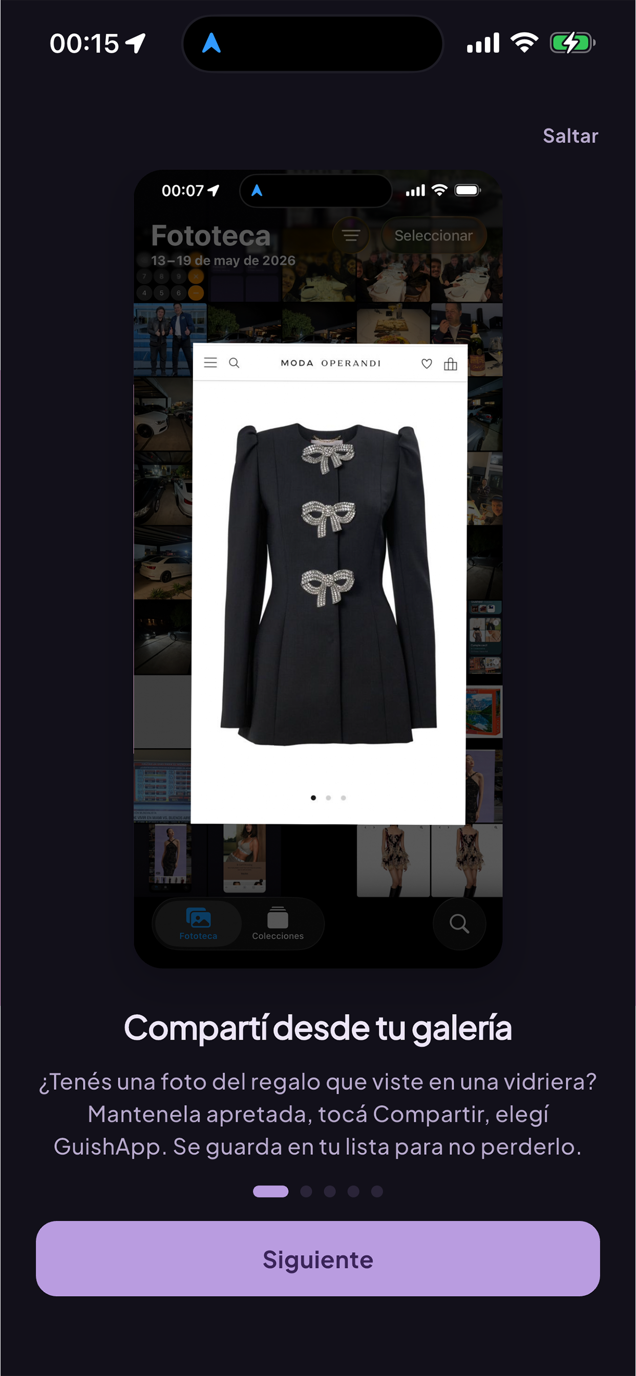 Compartir una foto de la galería a GuishApp